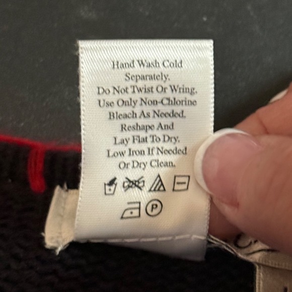 Coldwater Creek Cardinal Embroidered Sweater Women's Large Black Ramie Cotton - Picture 12 of 12